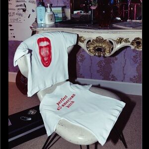 Olivia Rodrigo Guts White Graphic Tee with Red Print